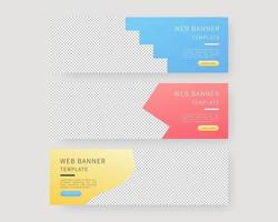 Web banner template set. Collection of horizontal banners design. vector