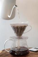Hot pour over coffee drink