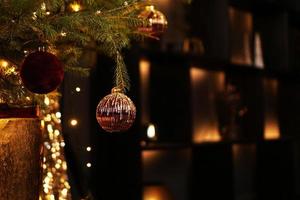 New Year 2021. Christmas beautiful lights bokeh photo