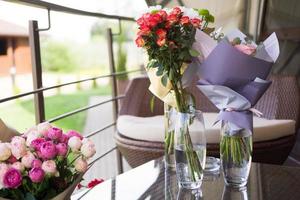 Blurred background - bouquet of rose flower photo