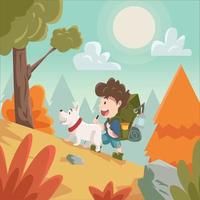 Autumn Fall Activity Hiking vector