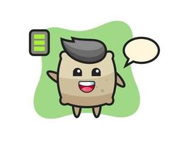 sack mascot character with energetic gesture vector