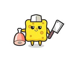 Illustration of sponge character as a butcher vector