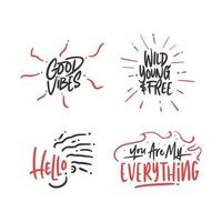 Set of hand lettering quote illustration