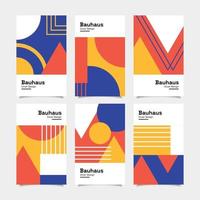 Set of abstract geometric bauhaus cover design vector