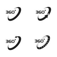 Iconos vectoriales relacionados con la vista de 360 grados vector