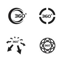 Iconos vectoriales relacionados con la vista de 360 grados vector