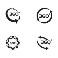 Iconos vectoriales relacionados con la vista de 360 grados vector