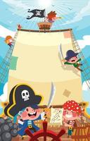 Little Pirates Sail Background Concept vector