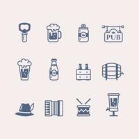 Set of Oktoberfest Line Icon vector