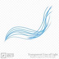 Transparent blue wavy line, ready export to PNG file. Vector