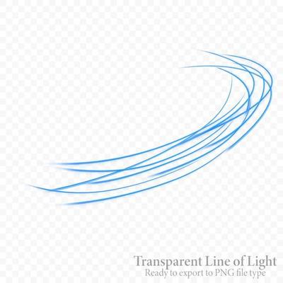 Transparent blue wavy line, ready export to PNG file. Vector