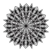 mandala black and white flourish ornamental pattern design element vector