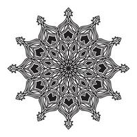 mandala black and white flourish ornamental pattern design element vector