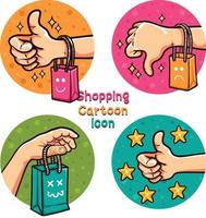 shopping online cartoon icon set illustration vector