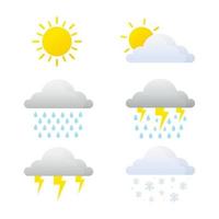 Pronóstico del tiempo en la nube con seis modelos meteorológicos gráficos vectoriales vector