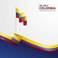 Colombia independence day with flag state symbol vector