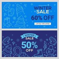 Winter sale banner design template vector illustration