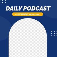 Podcast live feed design social media post template vector