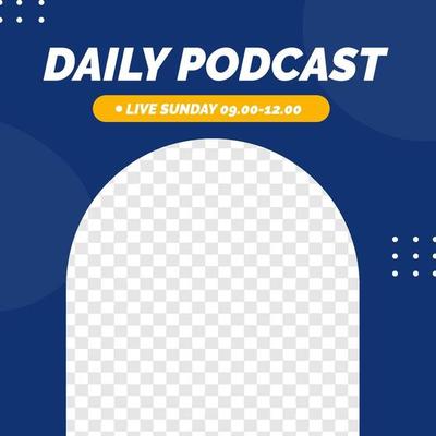 Podcast live feed design social media post template