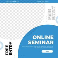 Online seminar, webinar feed design social media post template vector