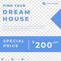 Real estate house feed design social media post template vector