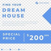 Real estate house feed design social media post template vector