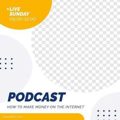 Podcast live feed design social media post template