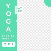 Yoga feed design social media post template vector