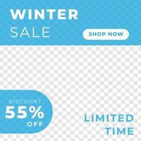 Winter sale discount feed design social media post template vector