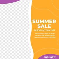 Summer sale discount feed design social media post template vector