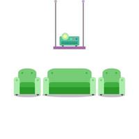 Presentation room with projector and comfortable seats vector