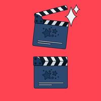 Flat movie clapperboard vector