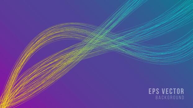 Wavy lines abstract background with gradient shiny effect line vector