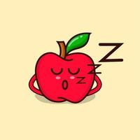 ilustración de personaje de manzana vector aislado expresión linda