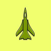 Military jet airplane isolated vector illustration top view air force