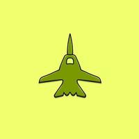 Military jet airplane isolated vector illustration top view air force