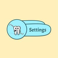 Botón con uso de ilustración de dientes para botón web, sitio, sitio web vector