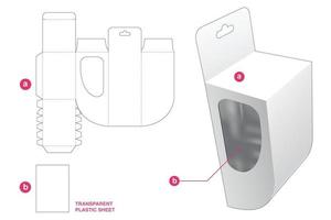 caja de embalaje con plantilla troquelada de hoja de plástico vector