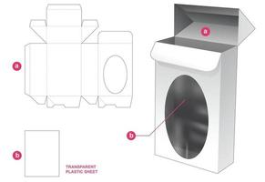 caja de embalaje con plantilla troquelada de hoja de plástico vector