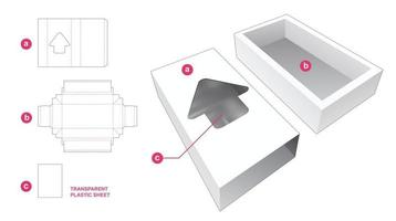 caja de embalaje con plantilla troquelada de hoja de plástico vector