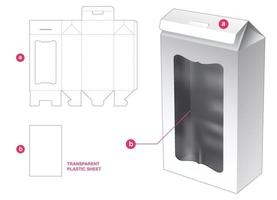 caja de embalaje con plantilla troquelada de hoja de plástico vector