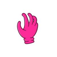 Pink hand gloves isolated illustration vector on white background