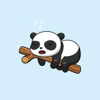 Cute Panda Sleeping In Tree vector