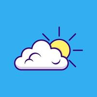 cloud and sun icon or logo vector