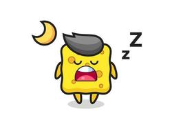 sponge character illustration sleeping at night vector