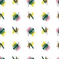 Botanical seamless with abstract shape for print and textile vector