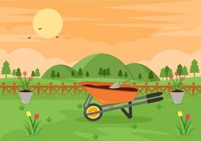 Farm Gardener Background Vector