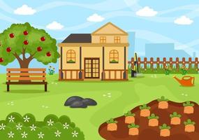 Farm Gardener Background Vector