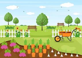 Farm Gardener Background Vector